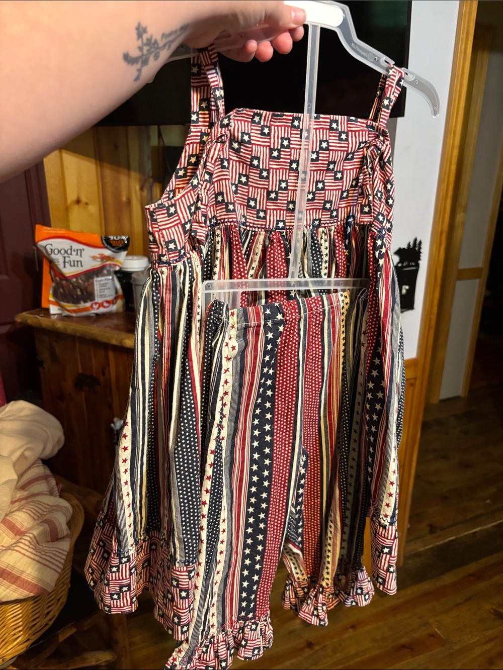 Carter's Red, White & Blue Striped Star Spaghetti Strap Dress